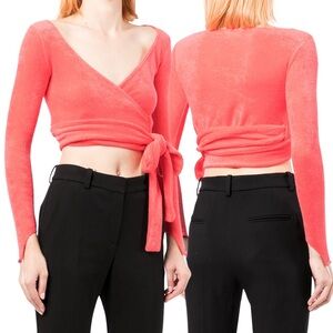 MAISIE WILEN KNITTED DRAMADY TOP IN TOMATO SIZE SMALL